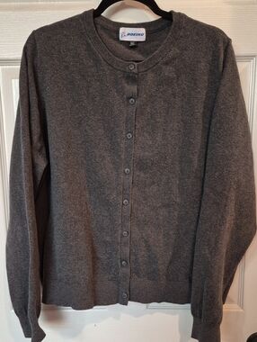 Boeing Charcoal Gray Button-Up Cardigan